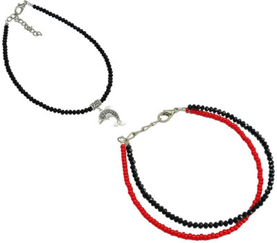 HIGH TRENDZ Combo pack of 2 Single Leg Beads Alloy Anklet(Pack of 2)