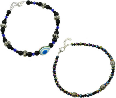 HIGH TRENDZ Combo pack of 2 Single Leg Beads Alloy Anklet(Pack of 2)