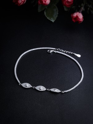 DIAVO Mystique Eye Trio Silver Anklet Sterling Silver Anklet