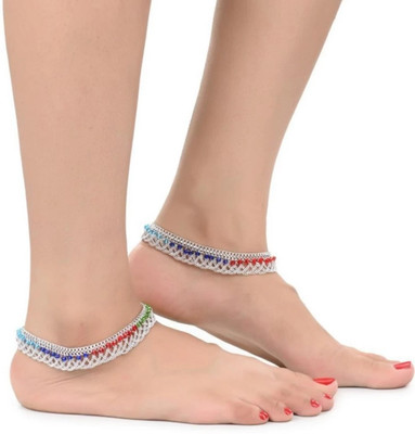 AANYACRYSTAL Alloy Anklet(Pack of 2)