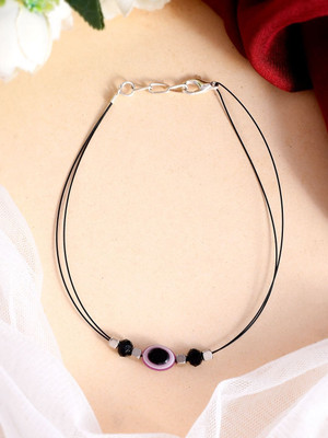 Silvermerc Designs Evil Eye Black thread anklet Brass Anklet