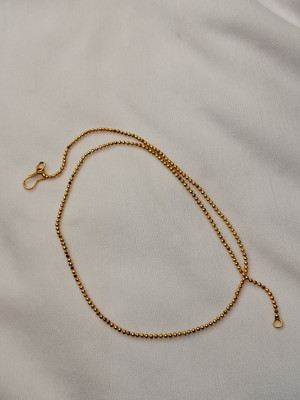 GIFT KAUNSA DE Anklet for Girls and Women Golden Rope Two Patch Beads Chain Metal Anklet