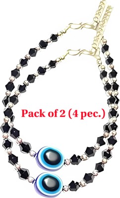 S R STORE Evil Eye Oxidised Anklet For Women And Girls Pack of 2 (4 Pec.) Crystal Anklet(Pack of 2)