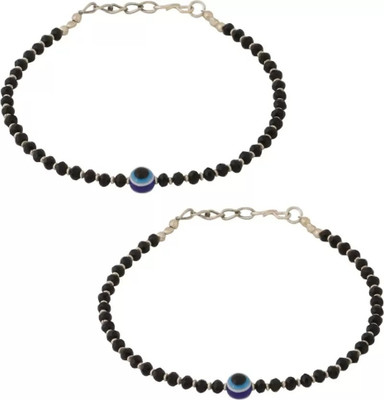 BRIJBAZAAR Evil Eye Anklets for Girls and Women Brass, Alloy, Acrylic Anklet Brass, Alloy, Acrylic Anklet(Pack of 2)