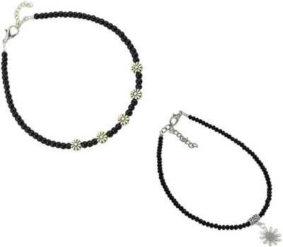 18 Fashion Street Combo pack of 2 Single Leg Beads Alloy Anklet(Pack of 2)