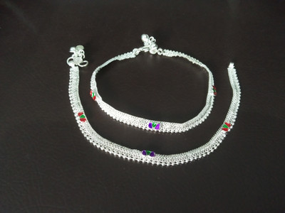 Drama queen fashion Gota chandi anklet Alloy Anklet(Pack of 2)