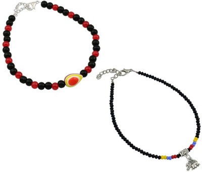 HIGH TRENDZ Combo pack of 2 Single Leg Beads Alloy Anklet(Pack of 2)