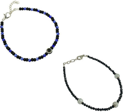 HIGH TRENDZ Combo pack of 2 Single Leg Crystal Alloy Anklet(Pack of 2)