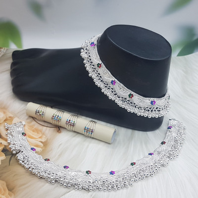 BR Ornaments Twinkling New Design Anklet For Women Alloy Toe Anklet(Pack of 2)