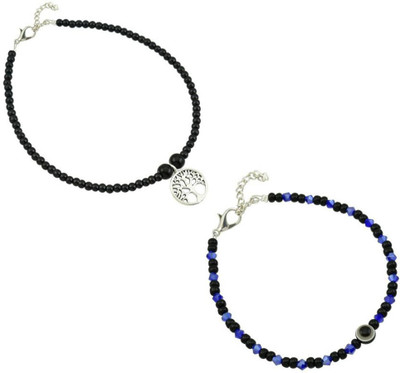 HIGH TRENDZ Combo pack of 2 Single Leg Beads Alloy Anklet(Pack of 2)