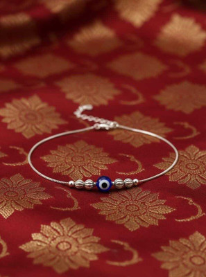 Pranesta jewellery Ank 003 Silver Anklet(Pack of 2)