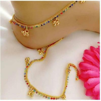 AnEk Good Alloy Anklet(Pack of 2)