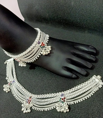 SONU SELECT Heavy Gota Chandi Whit Metail Bridal Payal Pajeb BEB Alloy Anklet