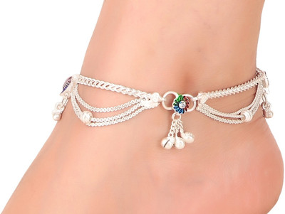SONU SELECT Indian Traditional White Metal Anklets Payal Designer Fancy Collection Alloy Anklet