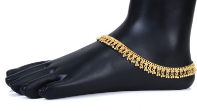 RUDRA WORLD golden anklet for women Alloy Anklet(Pack of 2)