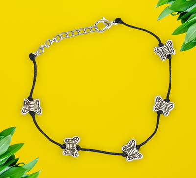 HIGH TRENDZ Stylish Butterfly Black Thread Anklet With Charm Cotton Dori Anklet