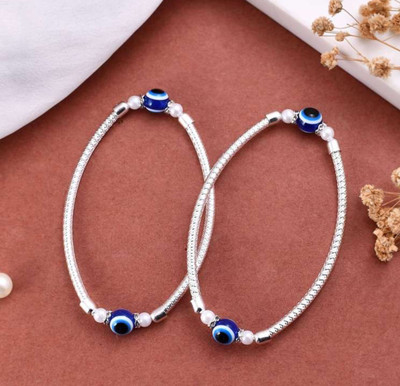 vs unique collections 1 Pair Moti Beads/Stone Evil Eye Nazariya Kada Style Foot/Leg Payal/Pajeb Anklet Stone Anklet(Pack of 2)