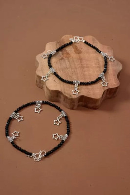 HIGH TRENDZ Premium Set of 2 Star Anklets Crystal Anklet(Pack of 2)