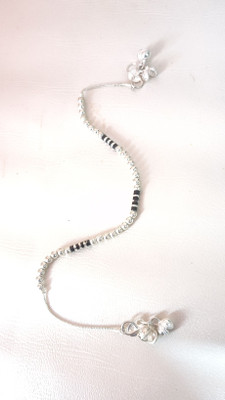 yuvaan crystal payal design fashion black jewellery 8 Sterling Silver Anklet