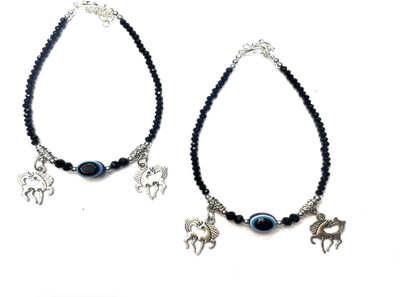 jsv cahira Elegant Charm Silver Anklets One Pair Alloy Anklet(Pack of 2)