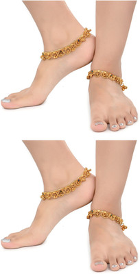 WOMENSKY Alloy Anklet(Pack of 4)