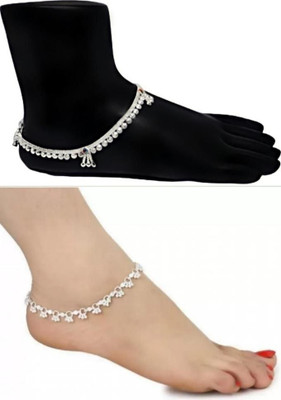 Qrown Indian Traditional Fancy payal,pajeb,paijaan,anklet Alloy Anklet(Pack of 2)