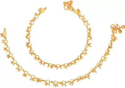 SONU SELECT Gold Plated Anklets Payal Pair Alloy Anklet(Pack of 2)