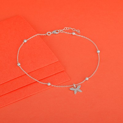 GIVA Sterling Silver Butterfly Wings Anklet for Women and Girls Sterling Silver Toe Anklet
