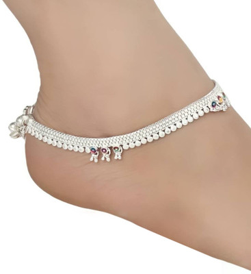 Qrown Indian Traditional Fancy payal,pajeb,paijaan Alloy Anklet(Pack of 2)