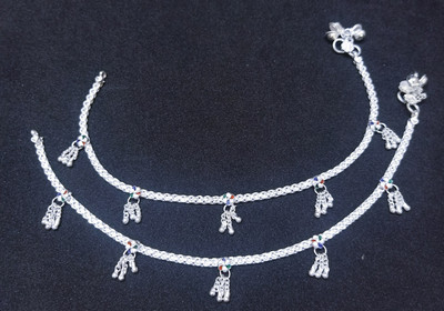 SONU SELECT Indian Traditional White Metal Anklets Payal Pajeb Designer Fancy Collection Alloy Anklet