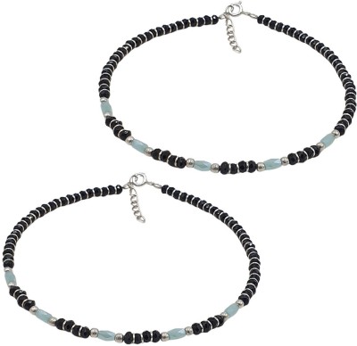 Sahiba Gems Gems Exclusive Designer Evil Eye Nazariya Anklets Sterling Silver Anklet(Pack of 2)