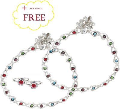 URBANELA Brass Silver Multicolor Jewellery Set(Pack of 2)