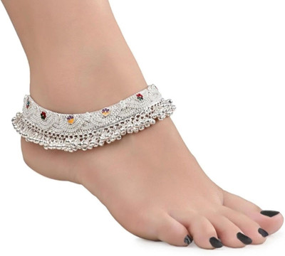 Payal bridal look fancy heavy anklet Payal, Pajeb, Paijaan Alloy Anklet(Pack of 2)
