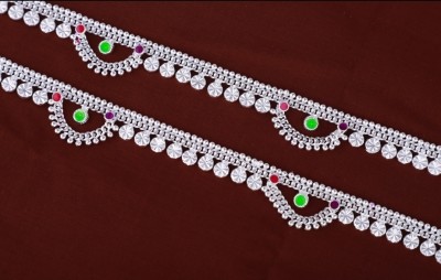 SRRE 9.inch Sakra Design Payal (12 Year to 18 Years Age Payal) Silver Anklet(Pack of 2)