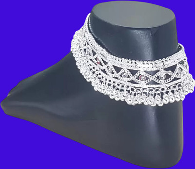 SONU SELECT Indian Traditional White Metal Anklets Payal Designer Fancy Collection Alloy Anklet