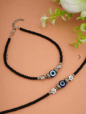HIGH TRENDZ Set of 2 Evil Eye Anklets Crystal Anklet(Pack of 2)