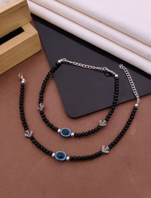 SHIVAY FASHION HUB KHODALKRUPA JEWELLERY NEW SILVER PLATED ANKLET Alloy Anklet(Pack of 2)