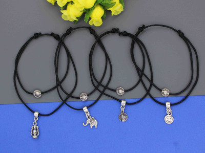 Gurjari Jewellers Two layer Thread Anklet with difernet Hanging set of 4 Cotton Dori Anklet(Pack of 4)