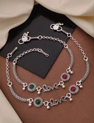 KanGen Villa Creation Sterling Silver Anklet(Pack of 2)