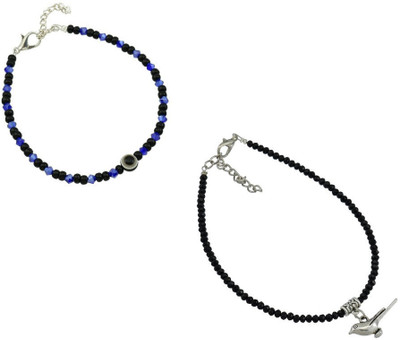 18 Fashion Street Combo pack of 2 Single Leg Beads Alloy Anklet(Pack of 2)