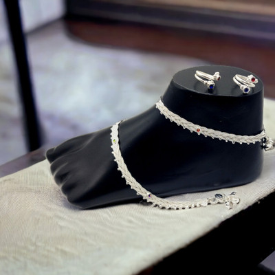 BR Ornaments Traditional Stunning Payal Alloy Toe Anklet(Pack of 2)