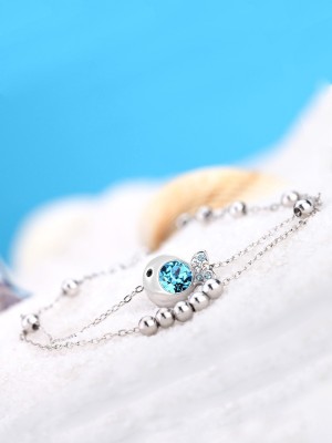 YELLOW CHIMES Bubbling Fish Crystal Anklet