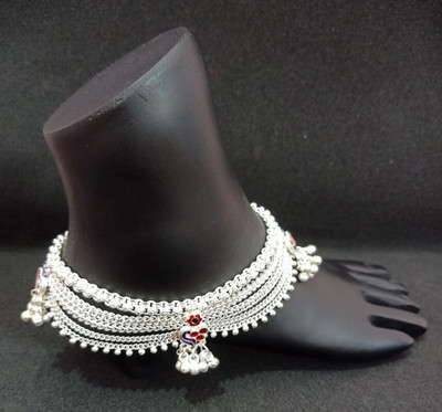 SONU SELECT Heavy Gota Chandi Whit Metail Bridal Payal Pajeb BEB Alloy Anklet