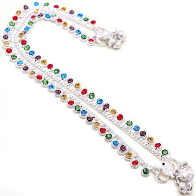 Jewar Mandi Jewarhaat Silver Plated Anklet for Women and Girls Brass Anklet