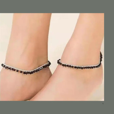 ANSHIKA ENTERPRISES Moti Pearl Stone,Beads Ghungroo Bells Single Evil Eye Nazariya Brass Anklet