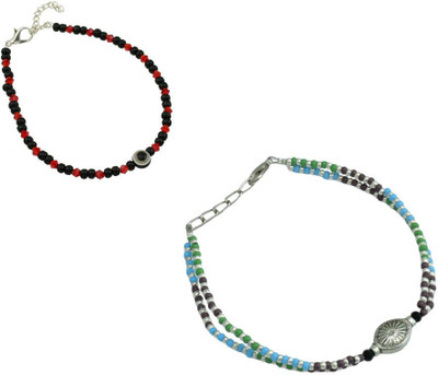HIGH TRENDZ Combo pack of 2 Single Leg Crystal Alloy Anklet(Pack of 2)