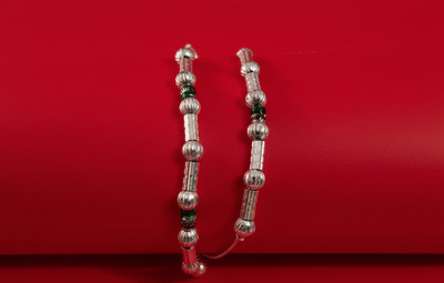 Footride Tradition Glow Silver Payal Pair for Women and Girls Alloy Anklet