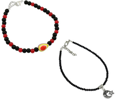 HIGH TRENDZ Combo pack of 2 Single Leg Beads Alloy Anklet(Pack of 2)