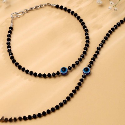 omaya jewels The Enchanting Guardian: Evil Eye Anklet Metal Anklet(Pack of 2)