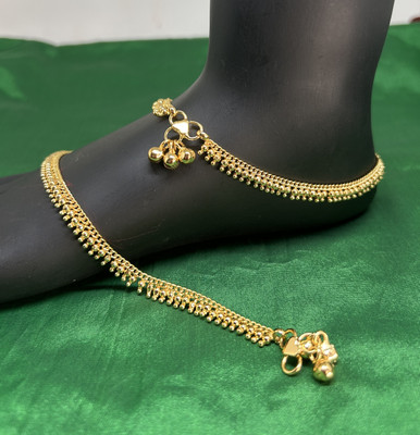 Impon Impon/Panchaloha/5 Metal Beautiful Bridal Gold-plated Anklet Alloy Anklet(Pack of 2)